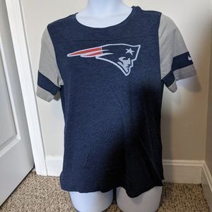 Women's Patriots Shirt Heathered Navy Blue XL